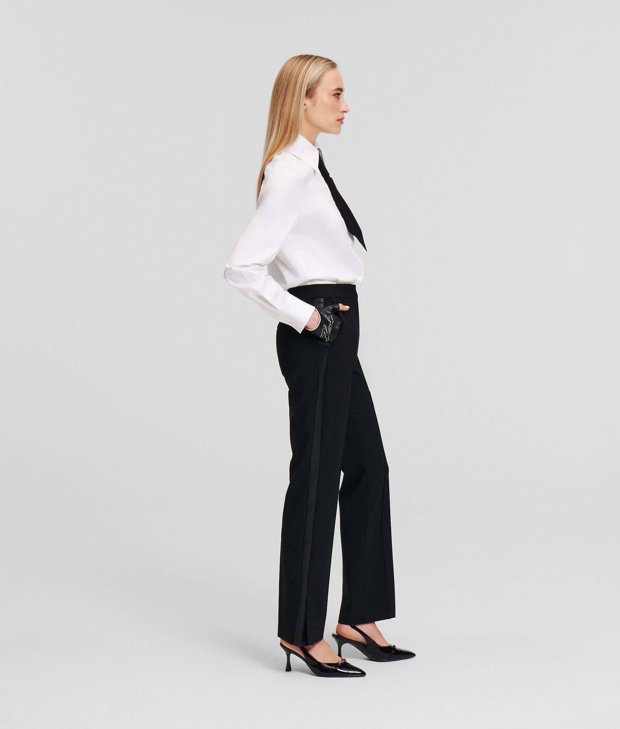 (image for) Sustainable FAUX-LEATHER PANELED TROUSERS